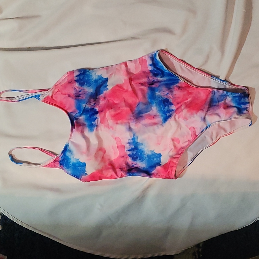 Xs/small pink and blue tie dye bathing suit